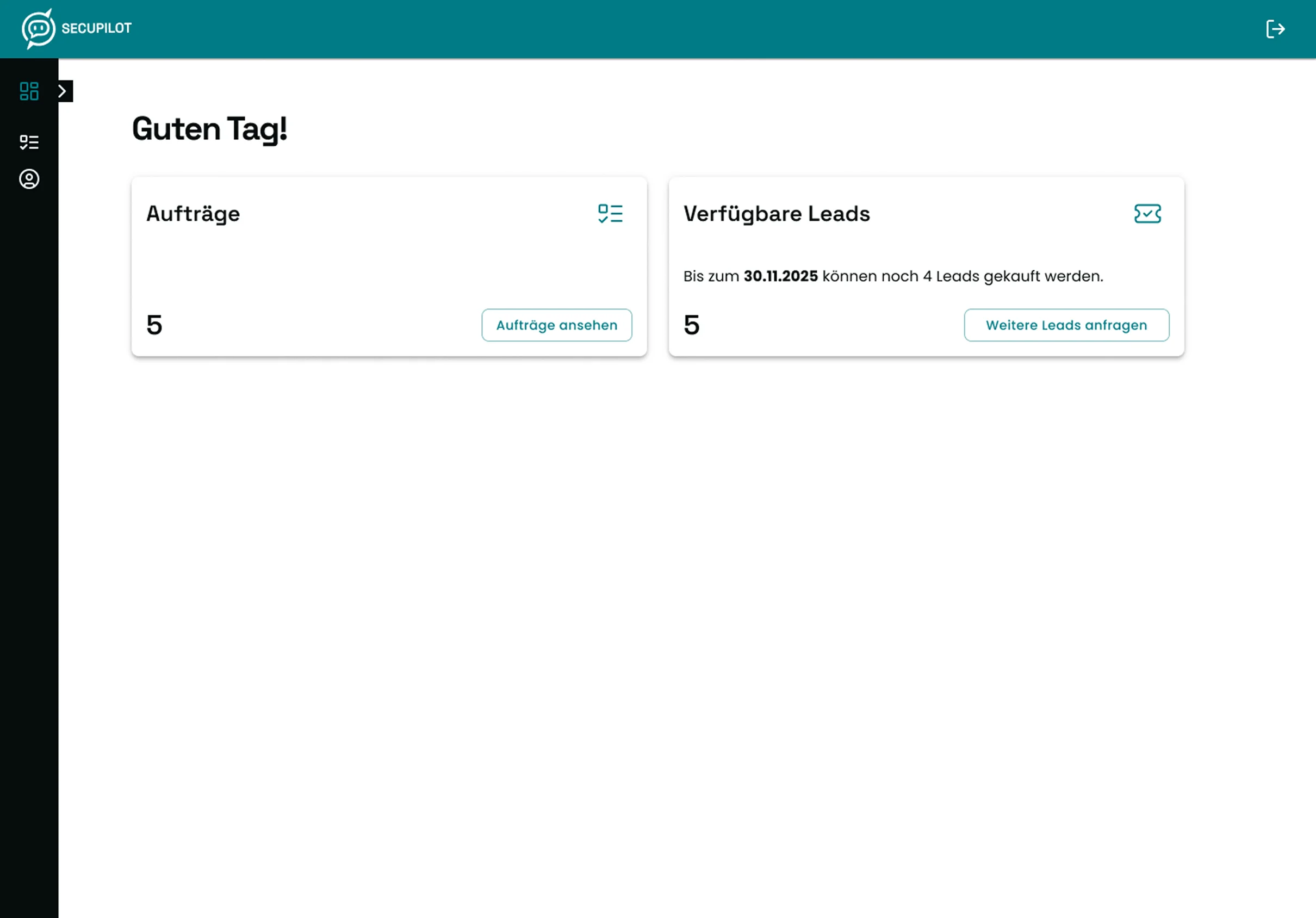 Partner Dashboard Vorschau - Screenshot des Secupilot Partner-Dashboards